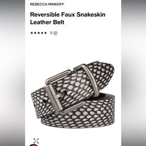 Rebecca Minkoff Leather Faux Snake Skin Belt